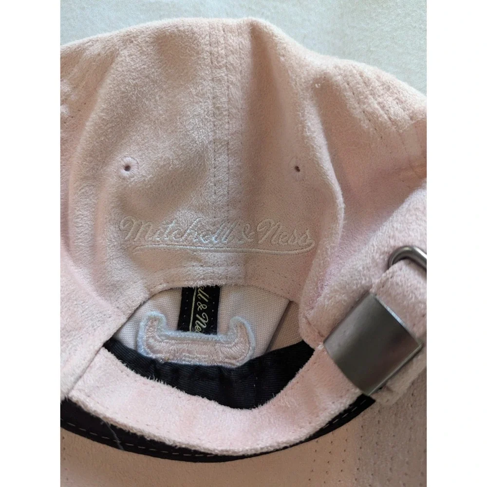 Mitchell & Ness Chicago Bulls Pink Micro Suede Strapback Hat NBA Womens Mens
